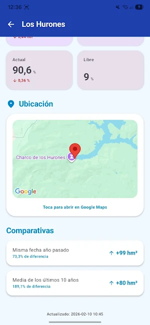 Embalses Cádiz: Nivel y Agua Screenshot 1