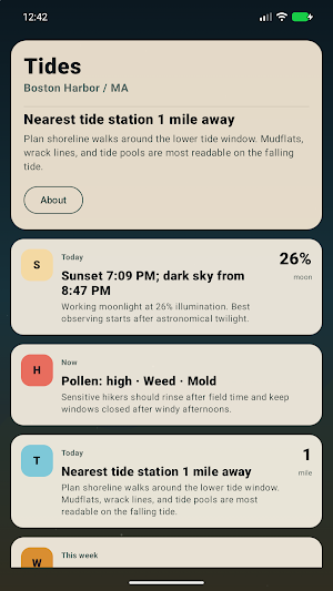 Bearing: Field Almanac Screenshot 1