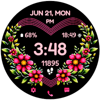 Flower Heart Bloom Black