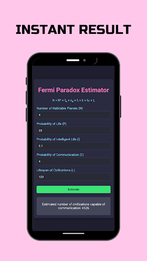 Fermi Paradox Estimator Screenshot 1