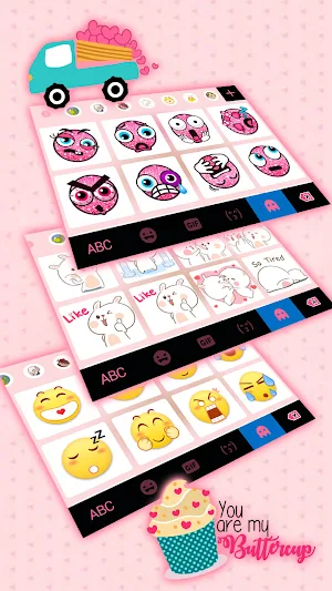 Pink Love Balloons Keyboard Background Screenshot 3