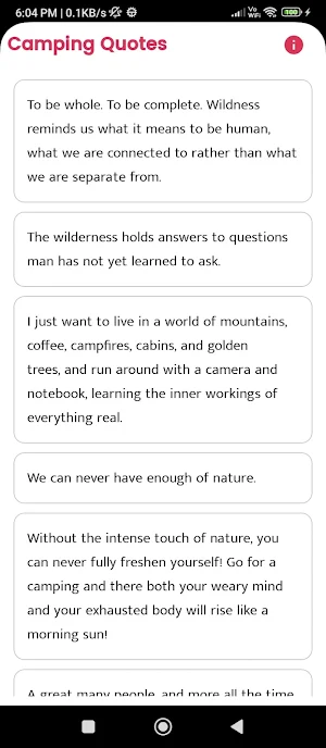 Camping Quotes and Sayings Screenshot 0
