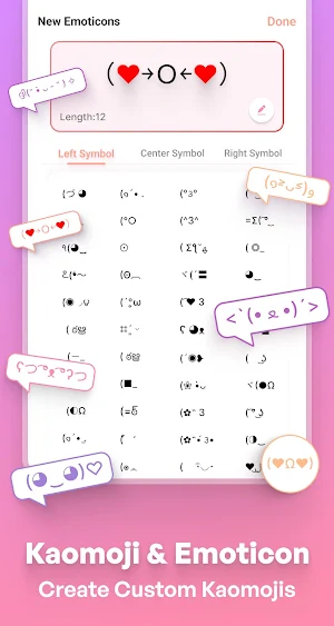 Kaomoji emoticons : ASCII art Screenshot 0