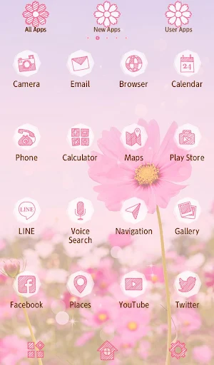 Pink Cosmos Theme +HOME Screenshot 2