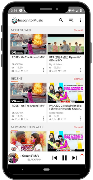 Incognito Music (Ad Free Music) Screenshot 1