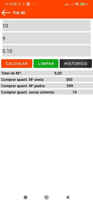 calcular concreto Screenshot 1
