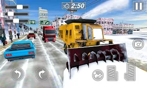 Snow Excavator Gigantic Crane 3D: Snow Plow Game Screenshot 0