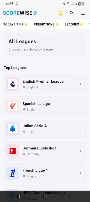 ScoreWise Tips Screenshot 0