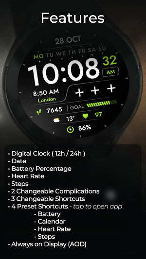 TVV Digital 5 Watch Face Screenshot 2