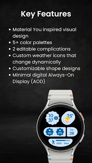 Material You Style Watch Face Screenshot 2
