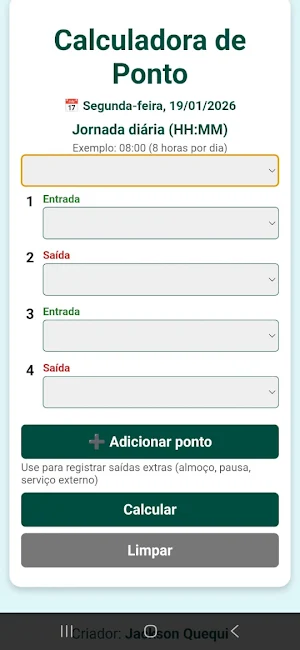 Calculadora de Ponto Screenshot 0