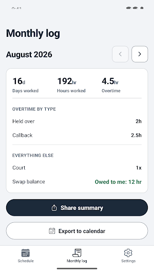 DutyWheel: Police Shifts Screenshot 3