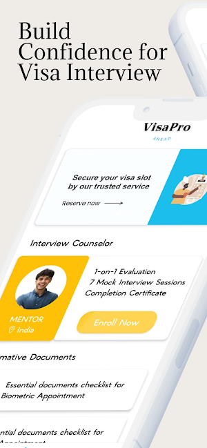 VisaPro - Mock Interview Prep Screenshot 1