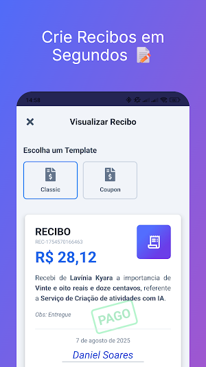 Recibo Fácil Fácil Screenshot 1