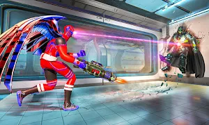 Flying Police Speed Hero Robot City Cop Robot Game Screenshot 0