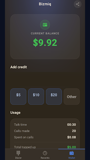 Bizmiq – International Calls Screenshot 2