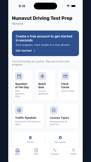 Nunavut Driving Test Prep Screenshot 0