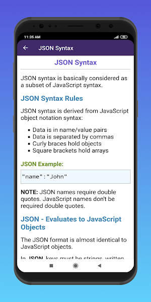 Learn JSON Screenshot 1