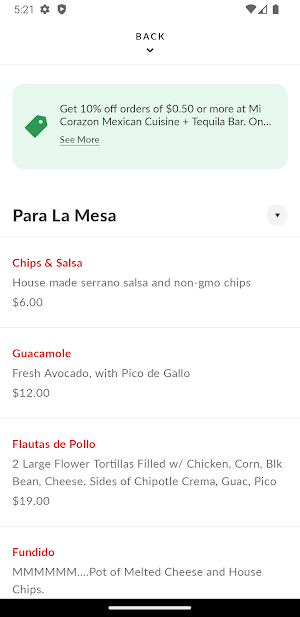 Mi Corazón Mexican Cuisine Screenshot 2
