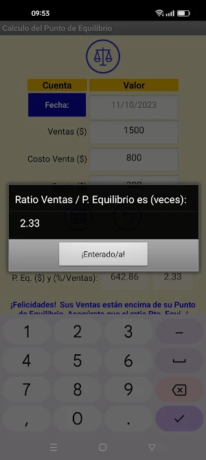 Punto de Equilibrio Screenshot 3