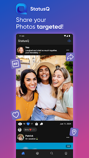 StatusQ: Share photos targeted Screenshot 0