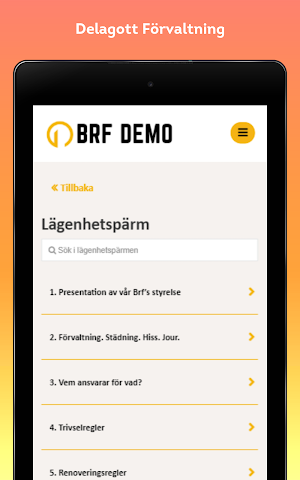 Delagott Förvaltning Screenshot 2