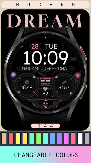 Dream 144 Digital Watch Face Screenshot 2