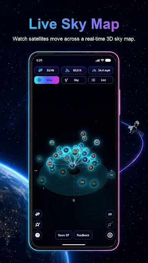 Satellite Scanner: GPS & Stars Screenshot 0