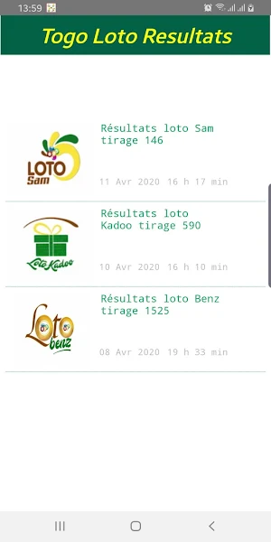 Togo Loto Resultats Screenshot 0