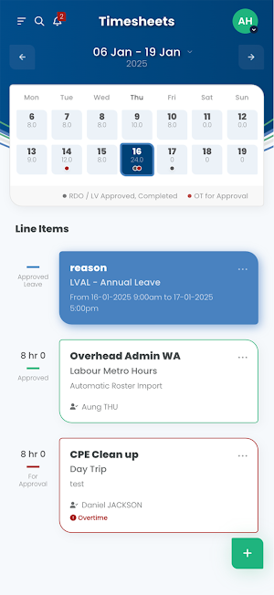 Pacific Energy Timesheet Screenshot 1