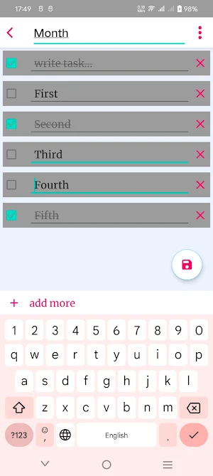 Notes app Screenshot 2