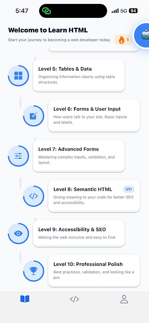 Learn HTML offline Screenshot 0