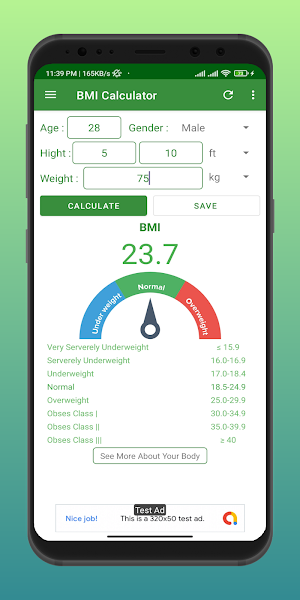 My BMI Calculator Screenshot 2