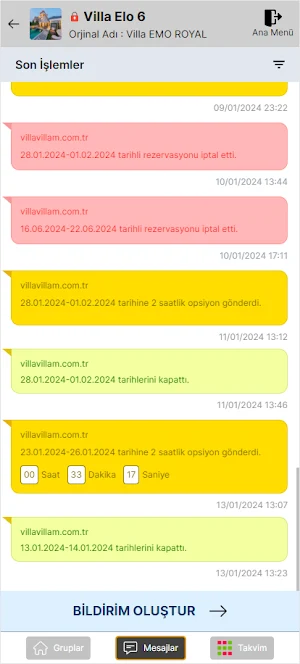 Kiralama Takvimi Screenshot 1