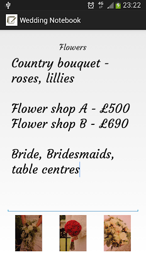Wedding Notebook Screenshot 2