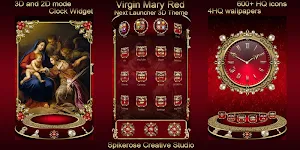 Virgin Mary Red 3D Next Launcher theme Screenshot 0