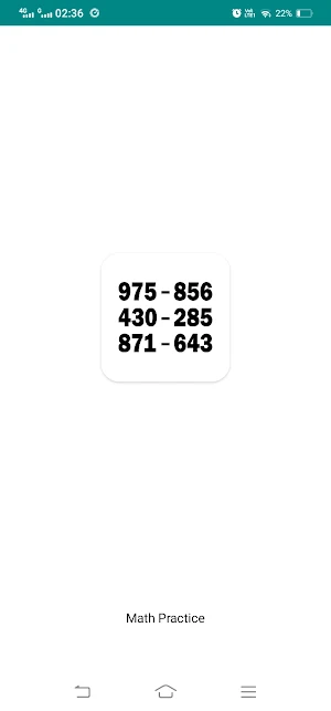 Subtraction Practice App Screenshot 0