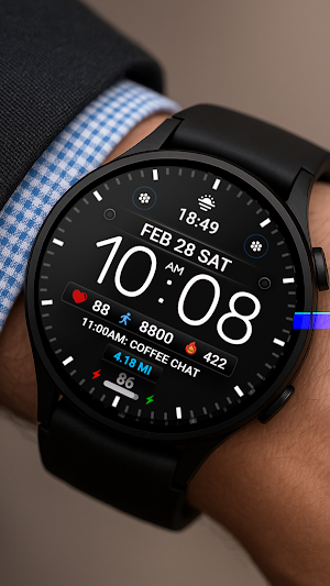 Minimal Black Watch Face WIN26 Screenshot 2