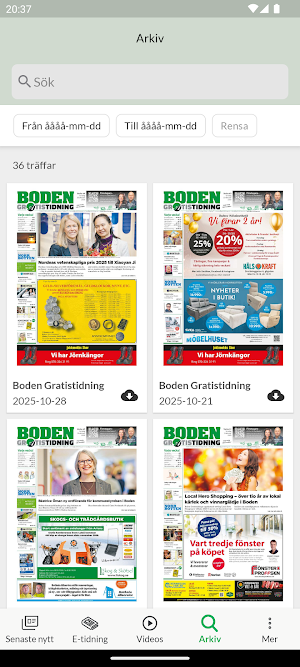 Boden Gratistidning Screenshot 1
