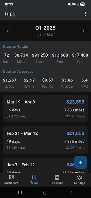 Truckerly - Expense Tracker Screenshot 1