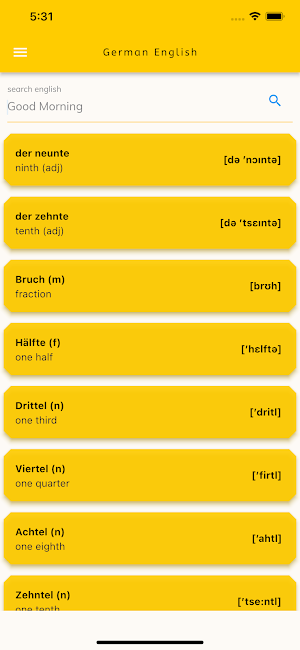 German English Dictionary Screenshot 2