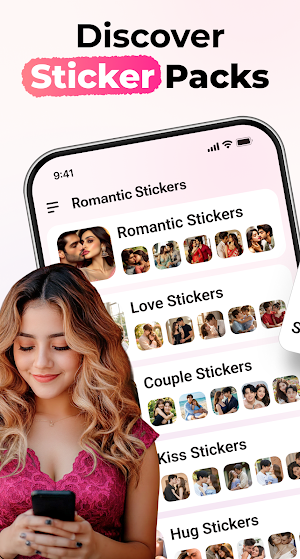 Romantic Stickers Kiss Sticker Screenshot 1