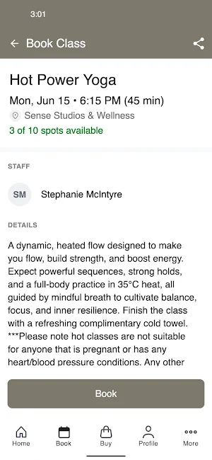 Sense Studios & Wellness Screenshot 2