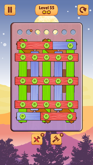 Wood Nuts & Bolts Puzzle Screw Screenshot 1