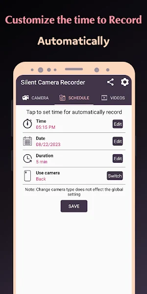 Silent camera video recorder Screenshot 1