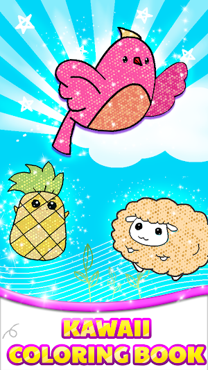 Kawaii Glitter Coloring Book Screenshot 0
