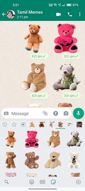 Teddy Bear Stickers Screenshot 0