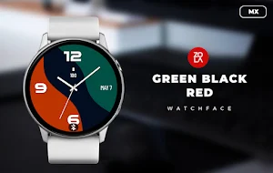 Green Black Red MX Watch Face Screenshot 0