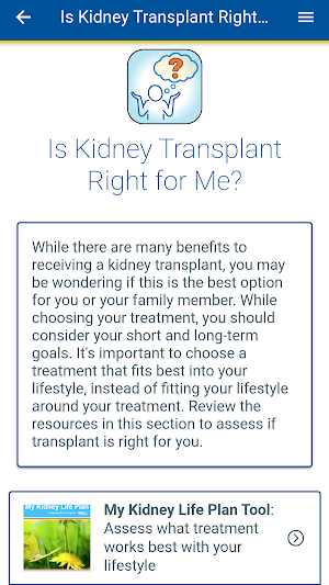 Kidney Transplant Compare Screenshot 2