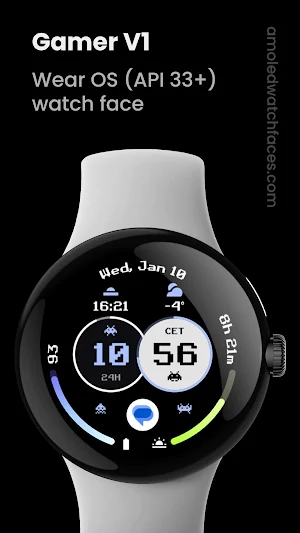 Gamer V1: Wear OS 4 watch face Screenshot 0
